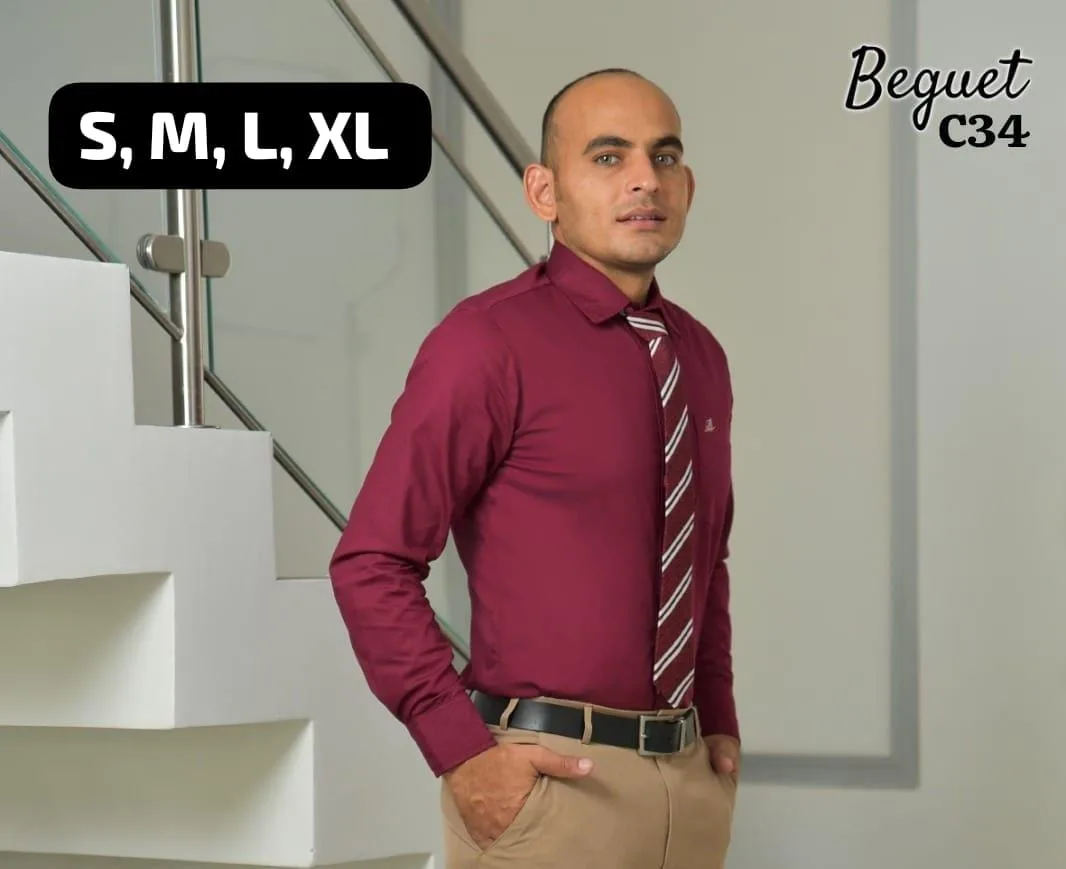 Camisa formal de manga larga en varios colores · Ref. C34. Fotografía 3 de la prenda.
