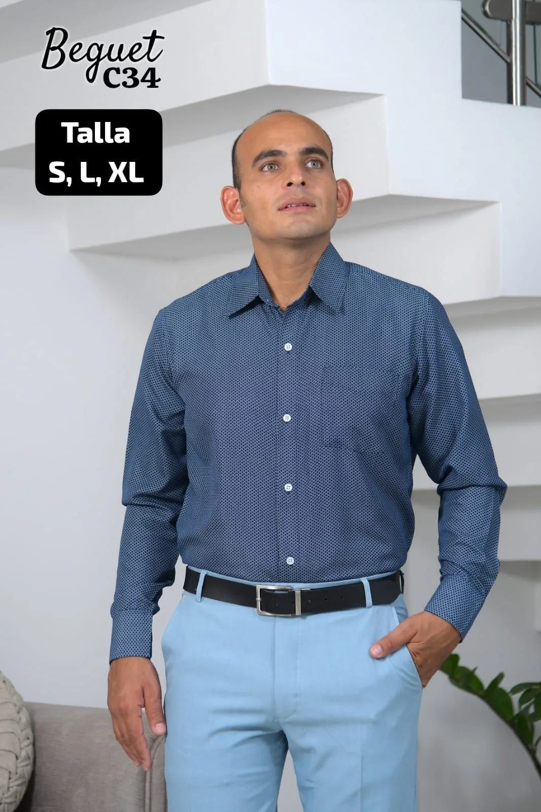 Camisa formal de manga larga en varios colores · Ref. C34. Fotografía 8 de la prenda.